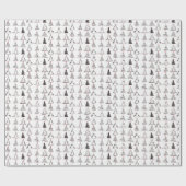 ミニマルモダンリストクリスマスツリーパターンギフト ラッピングペーパー (フラット)