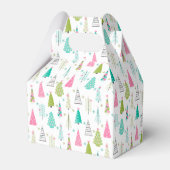 ミニマルモダンリストクリスマスツリーパターンピンクティール(緑がかった色) フェイバーボックス (裏面サイド)