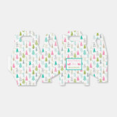 ミニマルモダンリストクリスマスツリーパターンピンクティール(緑がかった色) フェイバーボックス (折り畳みなし)