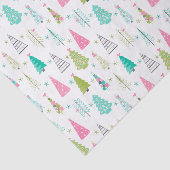 ミニマルモダンリストクリスマスツリーパターンピンクティール(緑がかった色) 薄葉紙 (詳細)