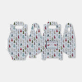 ミニマルモダンリストクリスマスツリーパターンブルーレッド フェイバーボックス (折り畳みなし)