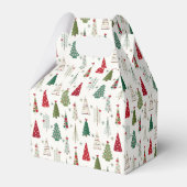 ミニマルモダンリストクリスマスツリーパターンレッドグリーン フェイバーボックス (裏面サイド)