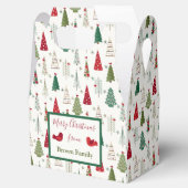 ミニマルモダンリストクリスマスツリーパターンレッドグリーン フェイバーボックス (オープン)