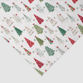 ミニマルモダンリストクリスマスツリーパターンレッドグリーン 薄葉紙 (詳細)