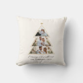 ミニマルモダンリストクリスマスツリー写真コラージュ クッション (正面)
