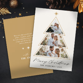 ミニマルモダンリストクリスマスツリー写真コラージュ シーズンカード