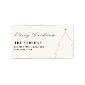 ミニマルモダンリストクリスマスツリー写真コラージュ ラベル (正面)