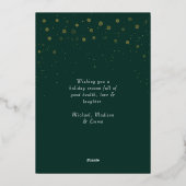 ミニマルモダンリストクリスマスツリー非写真 箔シーズンカード (裏面)