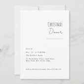 ミニマルモダンリストクリスマスディナー招待状 招待状 (正面)