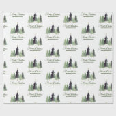 ミニマルモダンリストクリスマスパインパーソナライズされたツリー ラッピングペーパー (フラット)