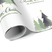 ミニマルモダンリストクリスマスパインパーソナライズされたツリー ラッピングペーパー (ロールコーナー)