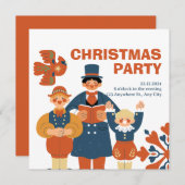 ミニマルモダンリストクリスマスパーティの招待状 招待状 (正面/裏面)