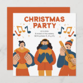 ミニマルモダンリストクリスマスパーティの招待状 招待状 (正面/裏面)