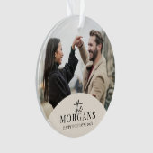 ミニマルモダンリストクリスマスファミリーの写真 オーナメント (正面)