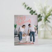 ミニマルモダンリストクリスマスファミリーフォトカード シーズンカード (スタンド正面)