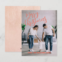 ミニマルモダンリストクリスマスファミリーフォトカード シーズンカード