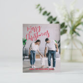 ミニマルモダンリストクリスマスファミリーフォトカード シーズンカード (スタンド正面)