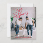 ミニマルモダンリストクリスマスファミリーフォトカード シーズンカード (正面)