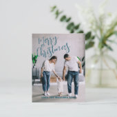 ミニマルモダンリストクリスマスファミリーフォトカード シーズンカード (スタンド正面)