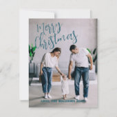 ミニマルモダンリストクリスマスファミリーフォトカード シーズンカード (正面)