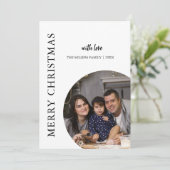 ミニマルモダンリストクリスマスファミリーホリデー写真 招待状 (スタンド正面)