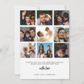 ミニマルモダンリストクリスマスファミリーホリデー写真 招待状 (裏面)