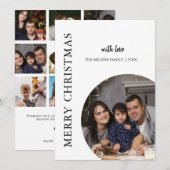 ミニマルモダンリストクリスマスファミリーホリデー写真 招待状 (正面/裏面)