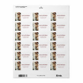 ミニマルモダンリストクリスマスファミリー写真赤 ラベル (フルシート)