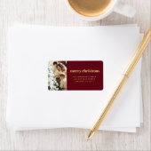 ミニマルモダンリストクリスマスファミリー写真赤 ラベル (インサイチュ)