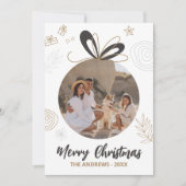 ミニマルモダンリストクリスマスファミリー4枚の写真 シーズンカード (正面)