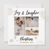 ミニマルモダンリストクリスマスファミリー4枚の写真 シーズンカード (裏面)