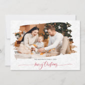 ミニマルモダンリストクリスマスフォトの休日 招待状 (正面)