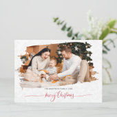 ミニマルモダンリストクリスマスフォトの休日 招待状 (スタンド正面)