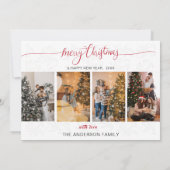 ミニマルモダンリストクリスマスフォトの休日 招待状 (裏面)