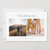 ミニマルモダンリストクリスマスフォトシンプルスクリプト シーズンカード (正面)