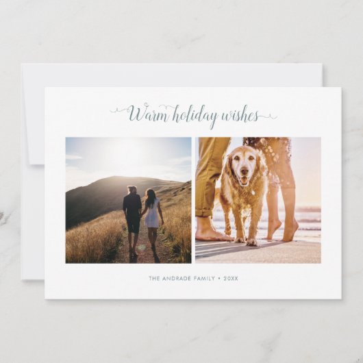 ミニマルモダンリストクリスマスフォトシンプルスクリプト シーズンカード (正面)