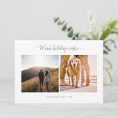 ミニマルモダンリストクリスマスフォトシンプルスクリプト シーズンカード (スタンド正面)