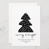 ミニマルモダンリストクリスマスホリデーカード (正面/裏面)