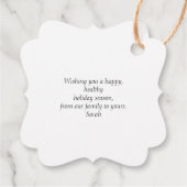 ミニマルモダンリストクリスマスホリデーギフトラベル フェイバータグ (裏面)