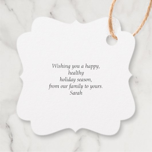 ミニマルモダンリストクリスマスホリデーギフトラベル フェイバータグ (裏面)