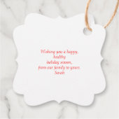 ミニマルモダンリストクリスマスホリデーギフトラベル フェイバータグ (裏面)