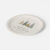 ミニマルモダンリストクリスマス子供の誕生日 ペーパープレート (アングル)