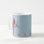 ミニマルモダンリストクリスマス（鳥）ショウジョウコウカンチョウ コーヒーマグカップ (正面左)