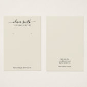 ミニマルモダンリストクリームジュエリー表示カード (正面&裏面)