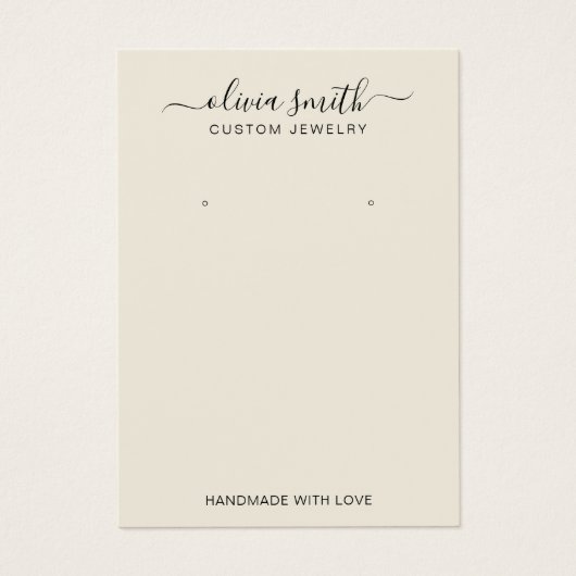 ミニマルモダンリストクリームジュエリー表示カード (正面)