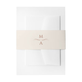 ミニマルモダンリストクリームテラコッタボホイニシャル 招待状ベリーバンド