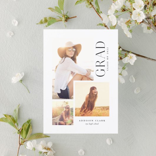 ミニマルモダンリストグラッドタイプ3フォトコラージュ 案内状