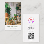 ミニマルモダンリストグリーンガーデンQrコード 名刺 (正面/裏面)