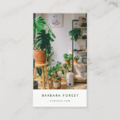 ミニマルモダンリストグリーンガーデンQrコード 名刺 (正面)