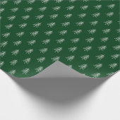 ミニマルモダンリストグリーンクリスマスツリーパターン ラッピングペーパー (角)